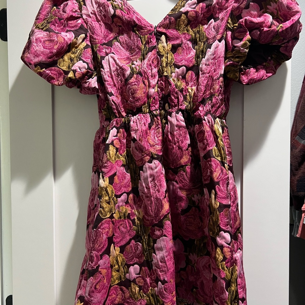 Floral Puff Sleeve Dress - Picture 3 of 4